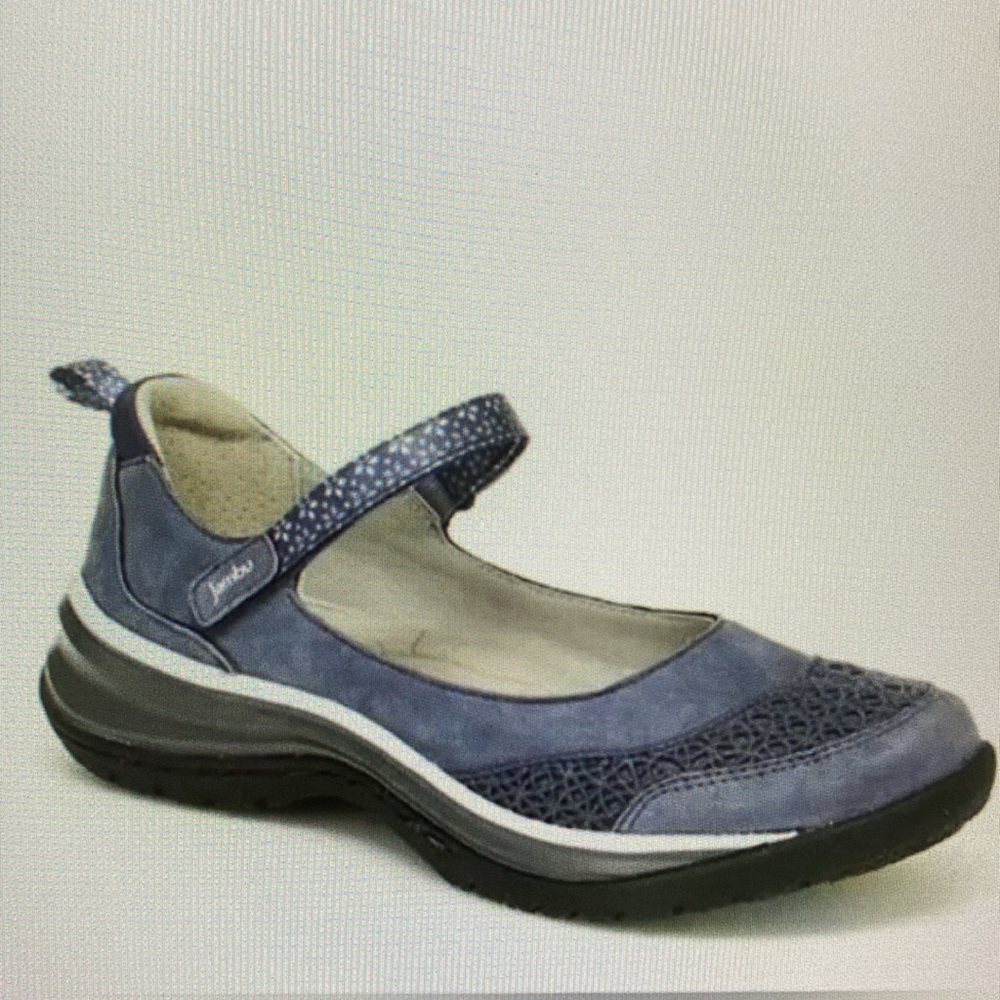 Comfort Mary Jane Orthopedic Shoe Jambu Cornflower Suede Blue Size 8.5 Wide